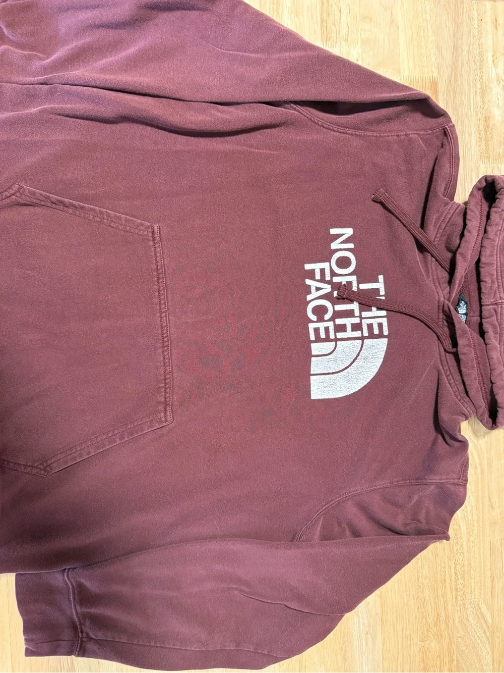 The North Face Men’s XL Brown Pullover Hoodie Logo Sweatshirt Kangaroo Pocket